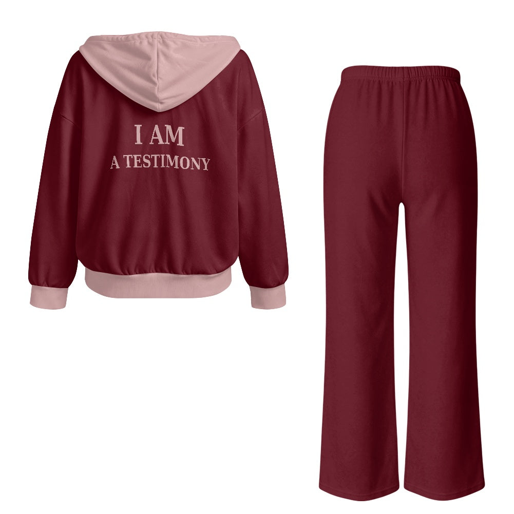 THE SIGNATURE LEISURE™ Women's Lux Hooded Cardigan & Wide-Leg Set