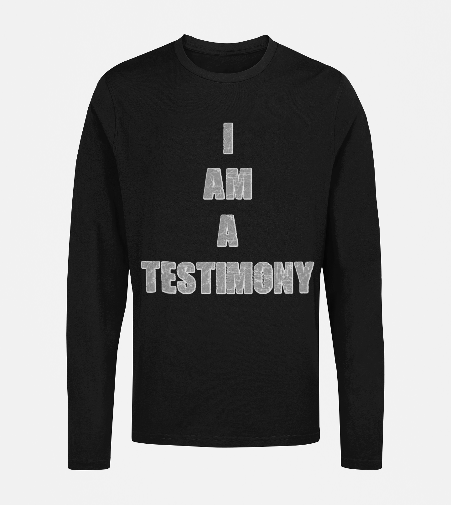 I AM A TESTIMONY - LS BLACK TEE