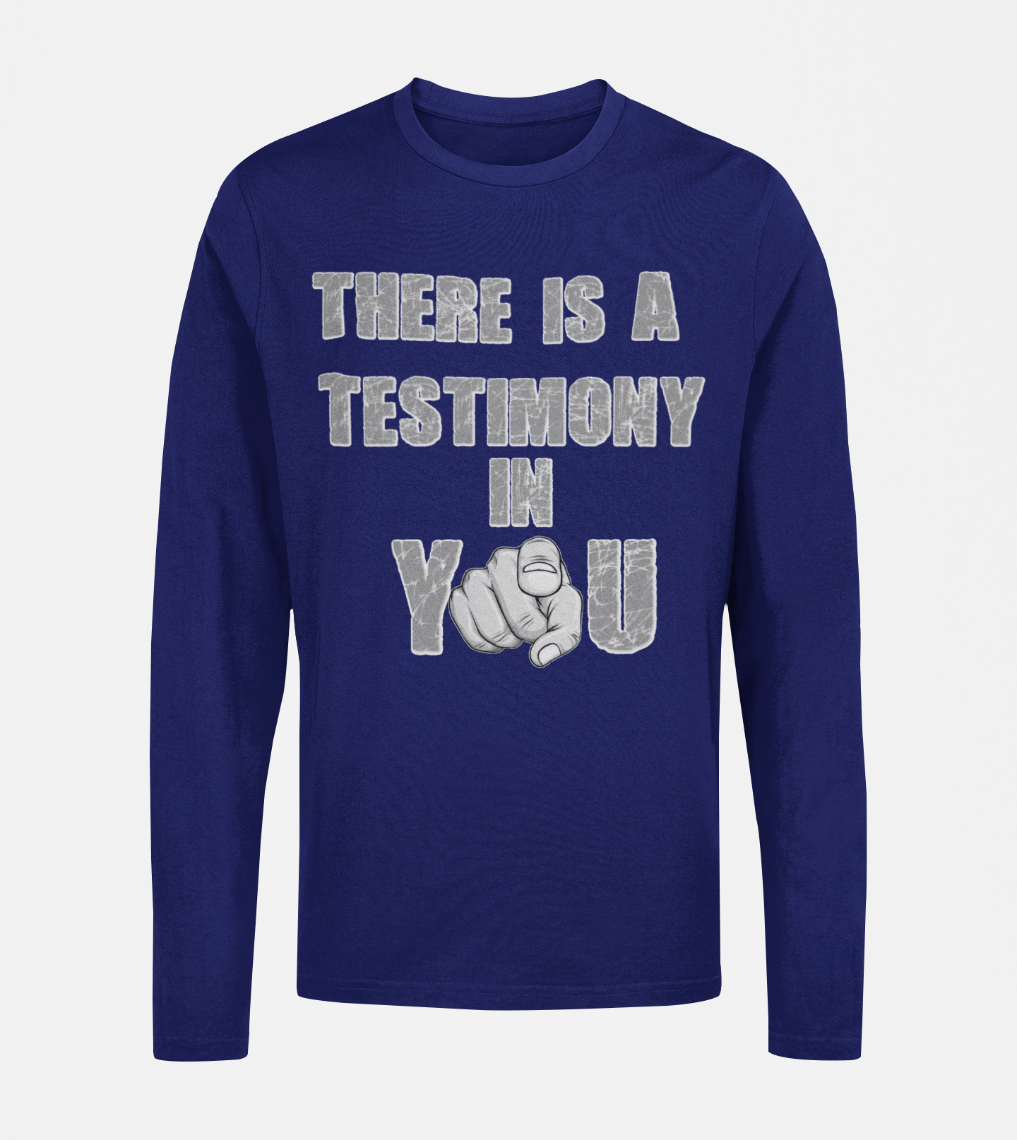 THERE IS A TESTIMONY IN YOU LS TEE - NAVY