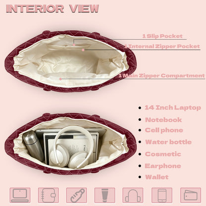 Quilted shoulder bag/storage bag 2-piece set