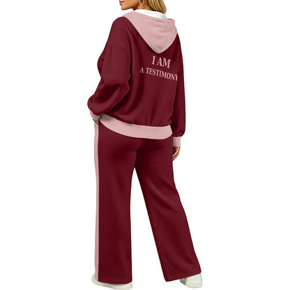 THE SIGNATURE LEISURE™ Women's Lux Hooded Cardigan & Wide-Leg Set