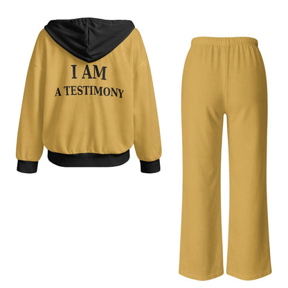 THE SIGNATURE LEISURE™ Women's Lux Hooded Cardigan & Wide-Leg Set