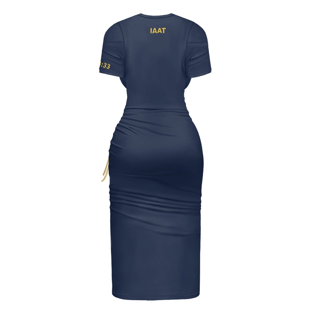 THE SIGNATURE™ Women’s Ruched Drawstring Midi Dress