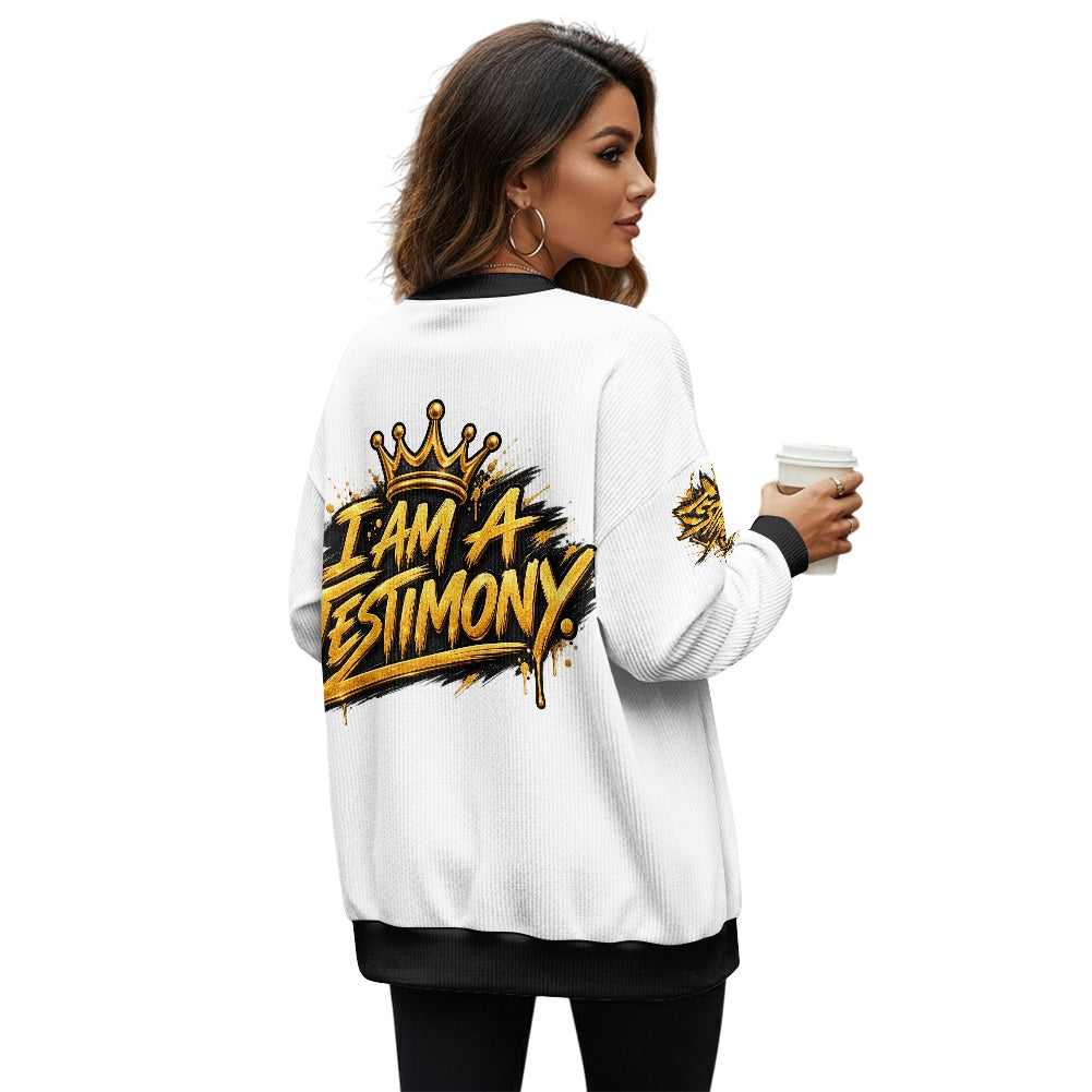 THE TESTIMONY CARDIGAN™  Women’s Urban Lux Graphic Cardigan