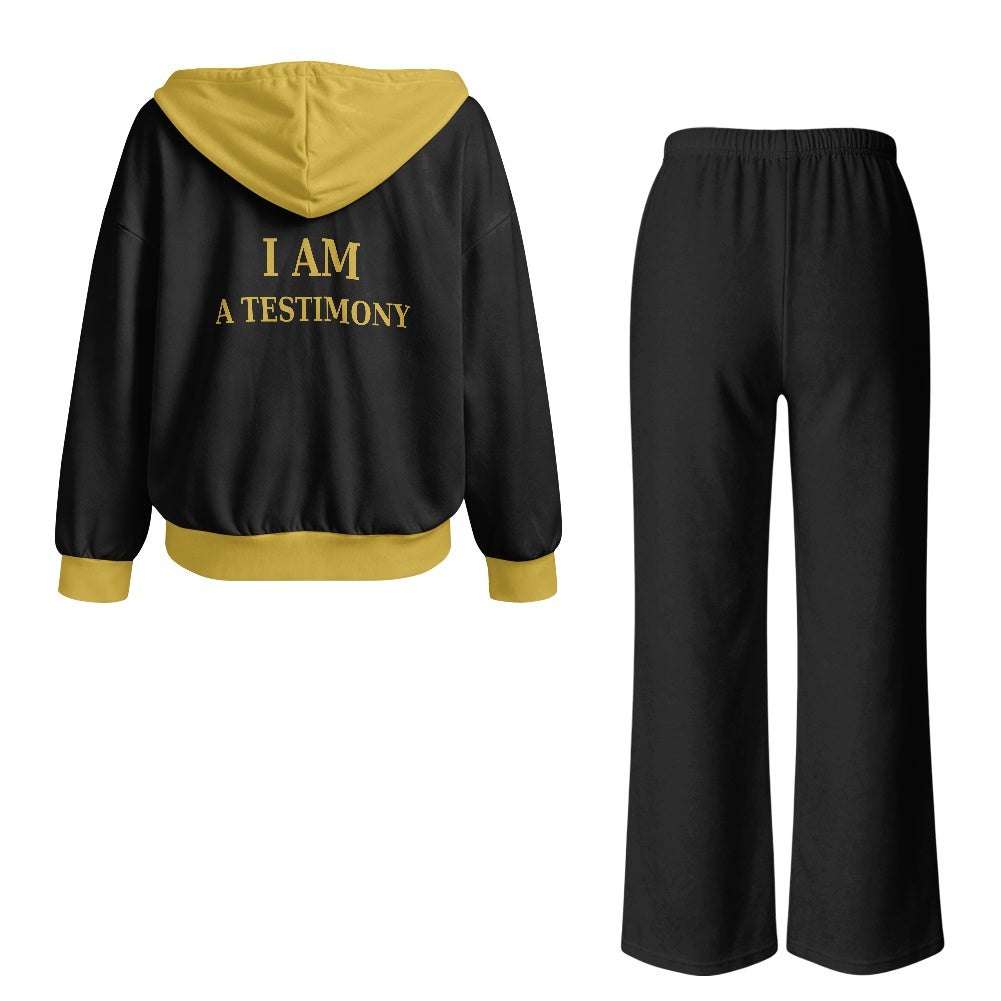 THE SIGNATURE LEISURE™ Women's Lux Hooded Cardigan & Wide-Leg Set