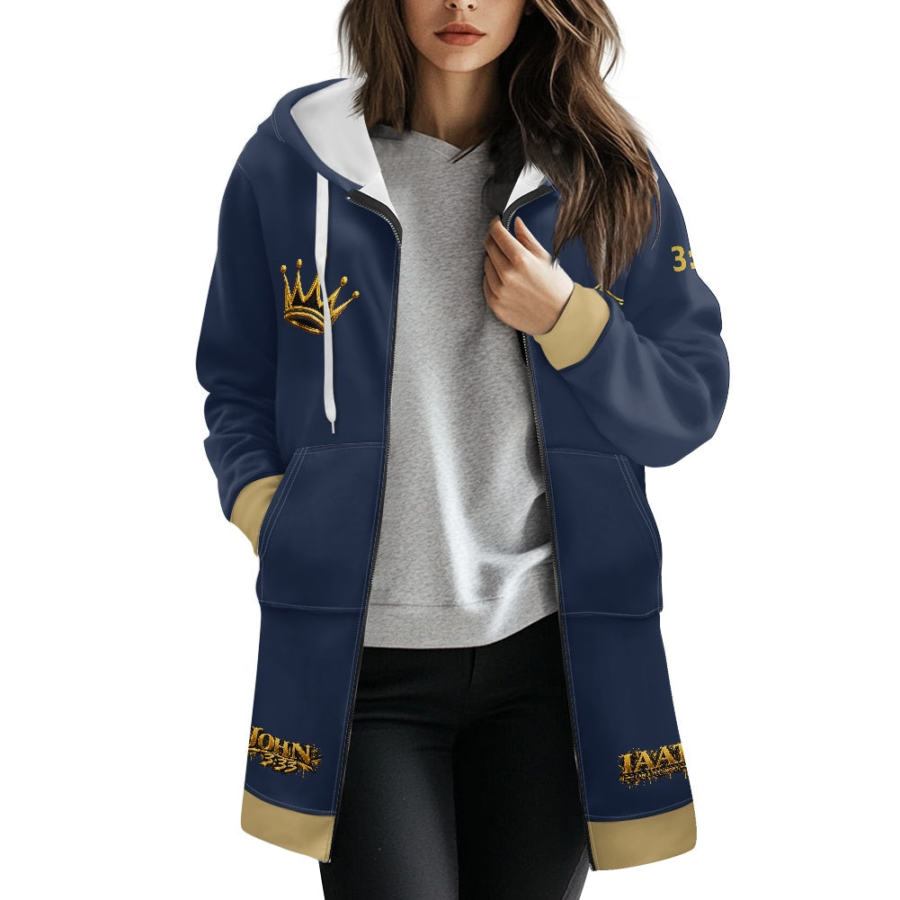 THE KINGDOM PRESENCE™ Women’s Longline Hooded Zip Coat