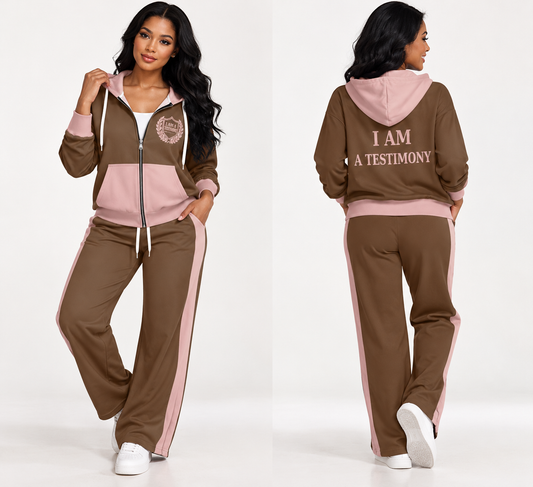 THE SIGNATURE LEISURE™ Women's Lux Hooded Cardigan & Wide-Leg Set