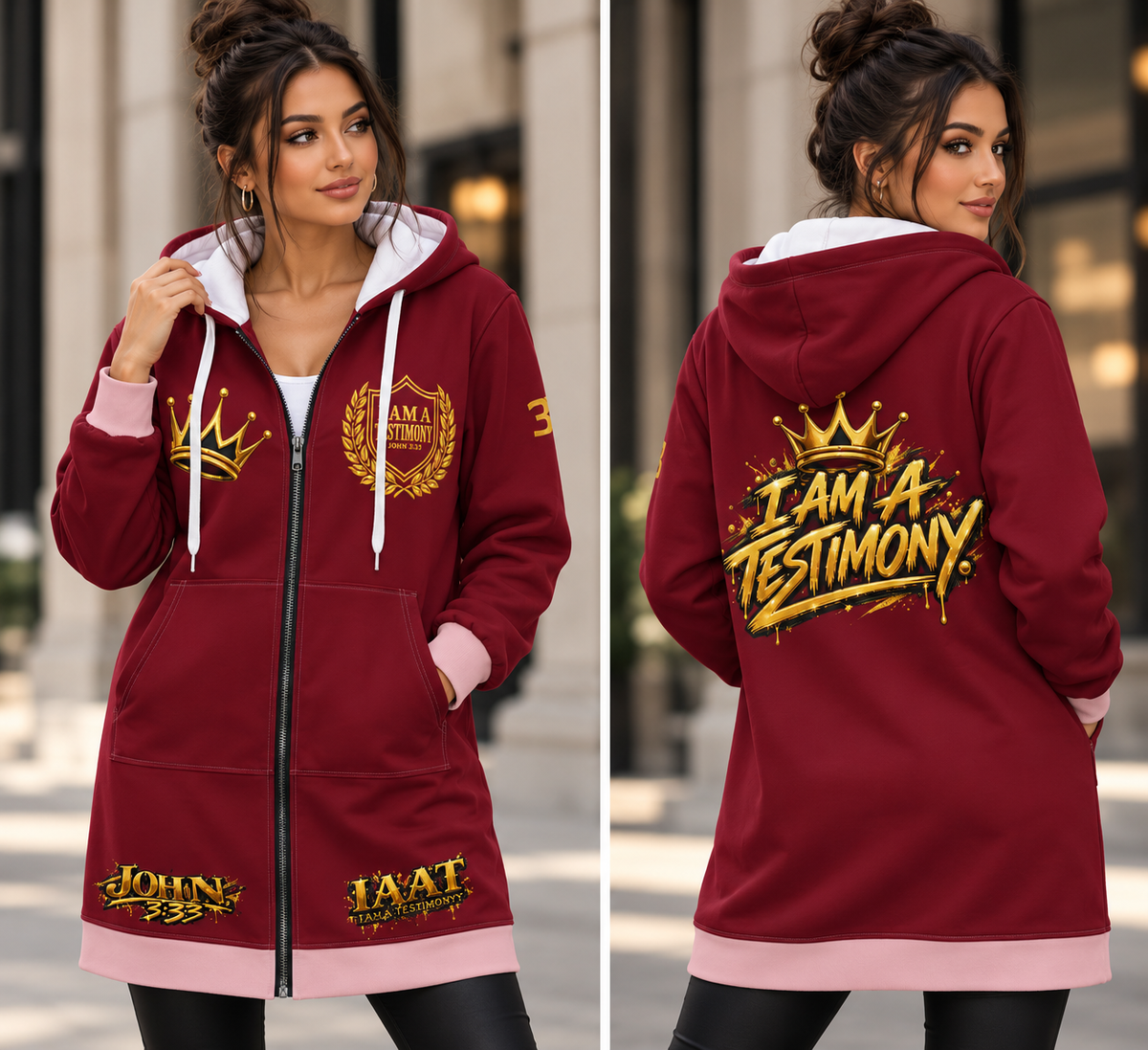 THE KINGDOM PRESENCE™ Women’s Longline Hooded Zip Coat