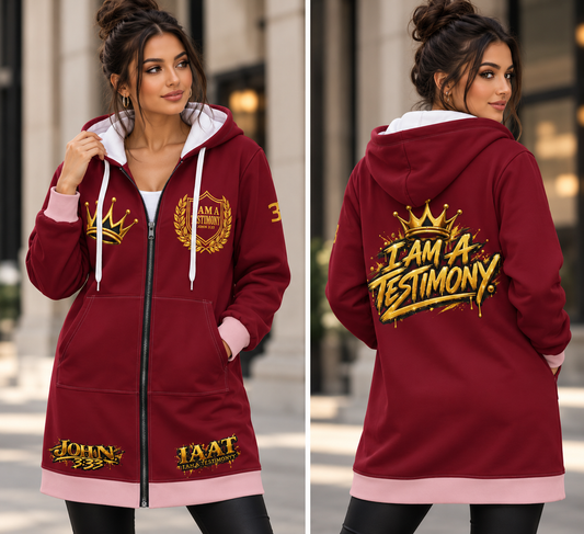THE KINGDOM PRESENCE™ Women’s Longline Hooded Zip Coat