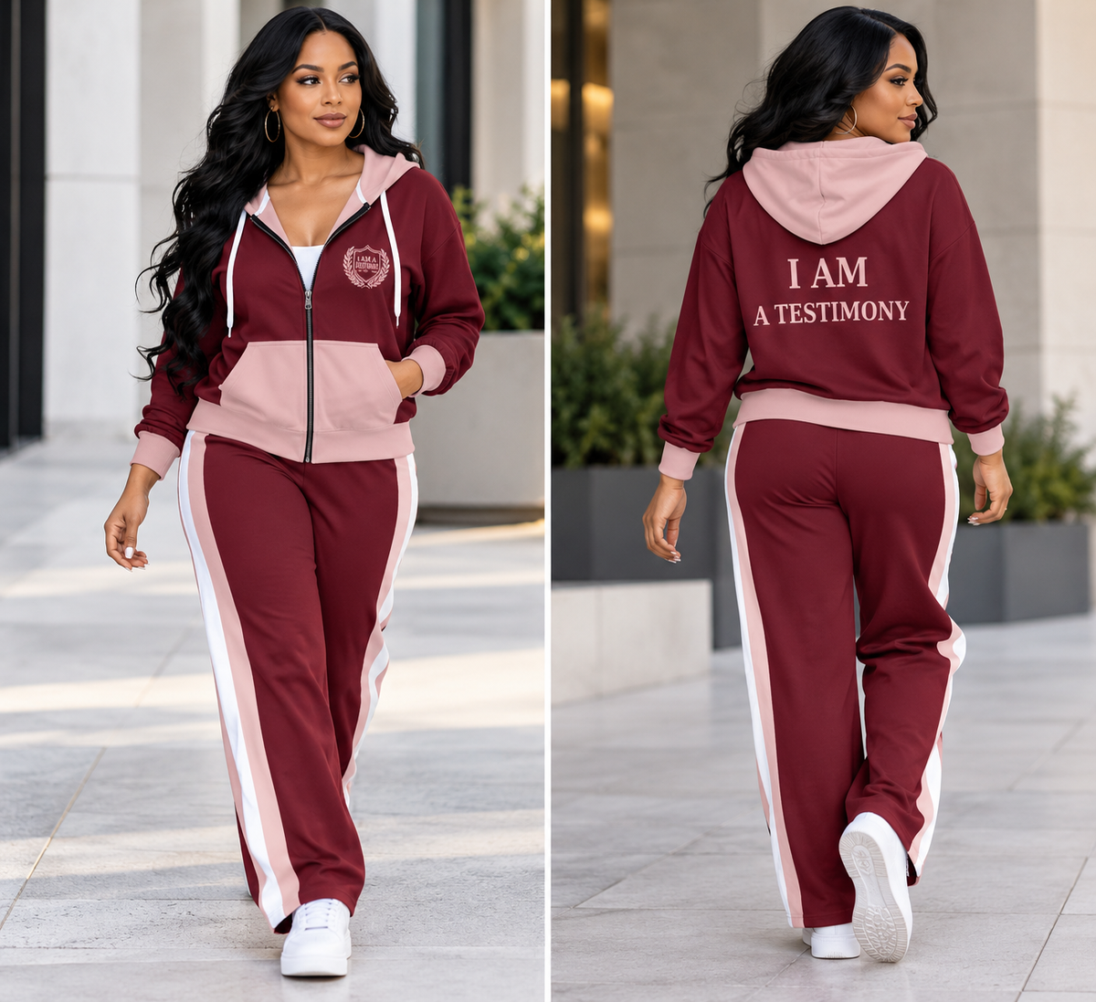 THE SIGNATURE LEISURE™ Women's Lux Hooded Cardigan & Wide-Leg Set