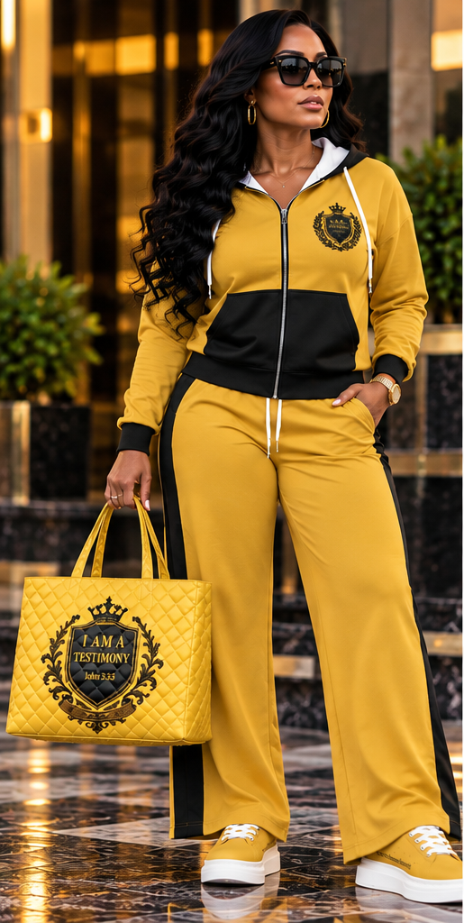 THE SIGNATURE LEISURE™ Women's Lux Hooded Cardigan & Wide-Leg Set