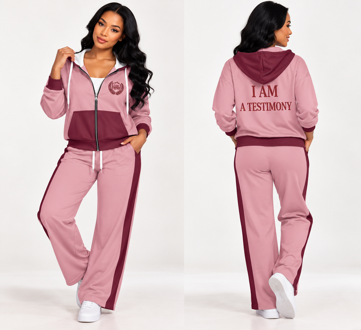 THE SIGNATURE LEISURE™ Women's Lux Hooded Cardigan & Wide-Leg Set
