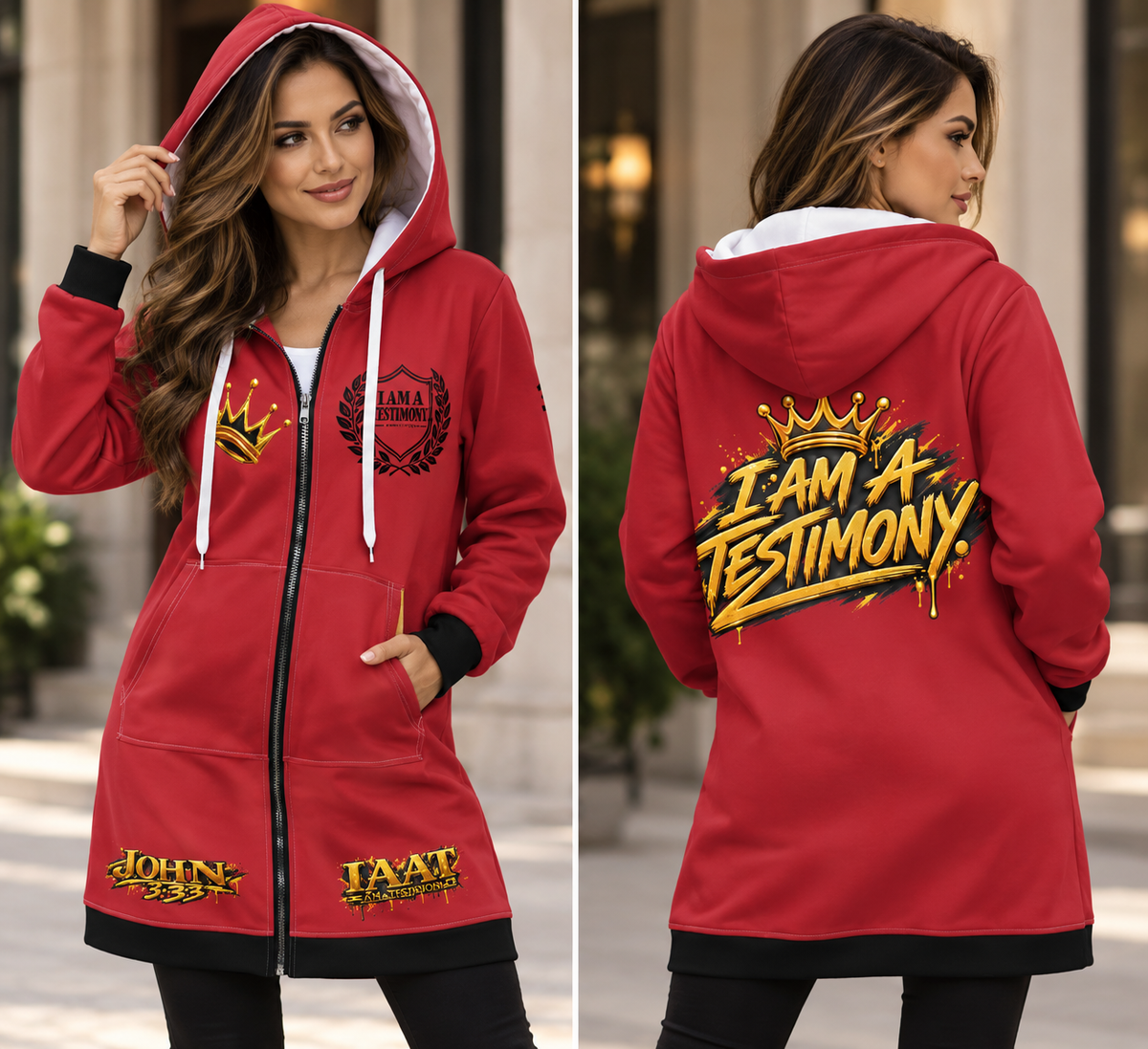 THE KINGDOM PRESENCE™ Women’s Longline Hooded Zip Coat