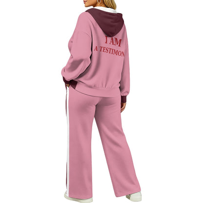 THE SIGNATURE LEISURE™ Women's Lux Hooded Cardigan & Wide-Leg Set