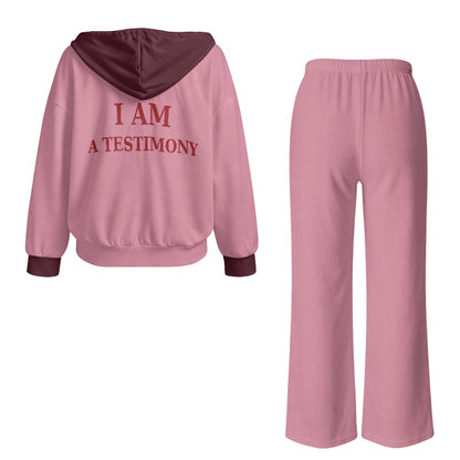THE SIGNATURE LEISURE™ Women's Lux Hooded Cardigan & Wide-Leg Set