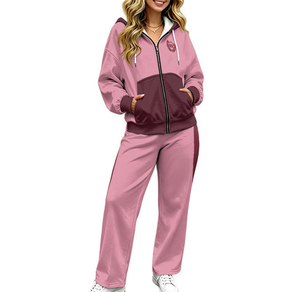 THE SIGNATURE LEISURE™ Women's Lux Hooded Cardigan & Wide-Leg Set