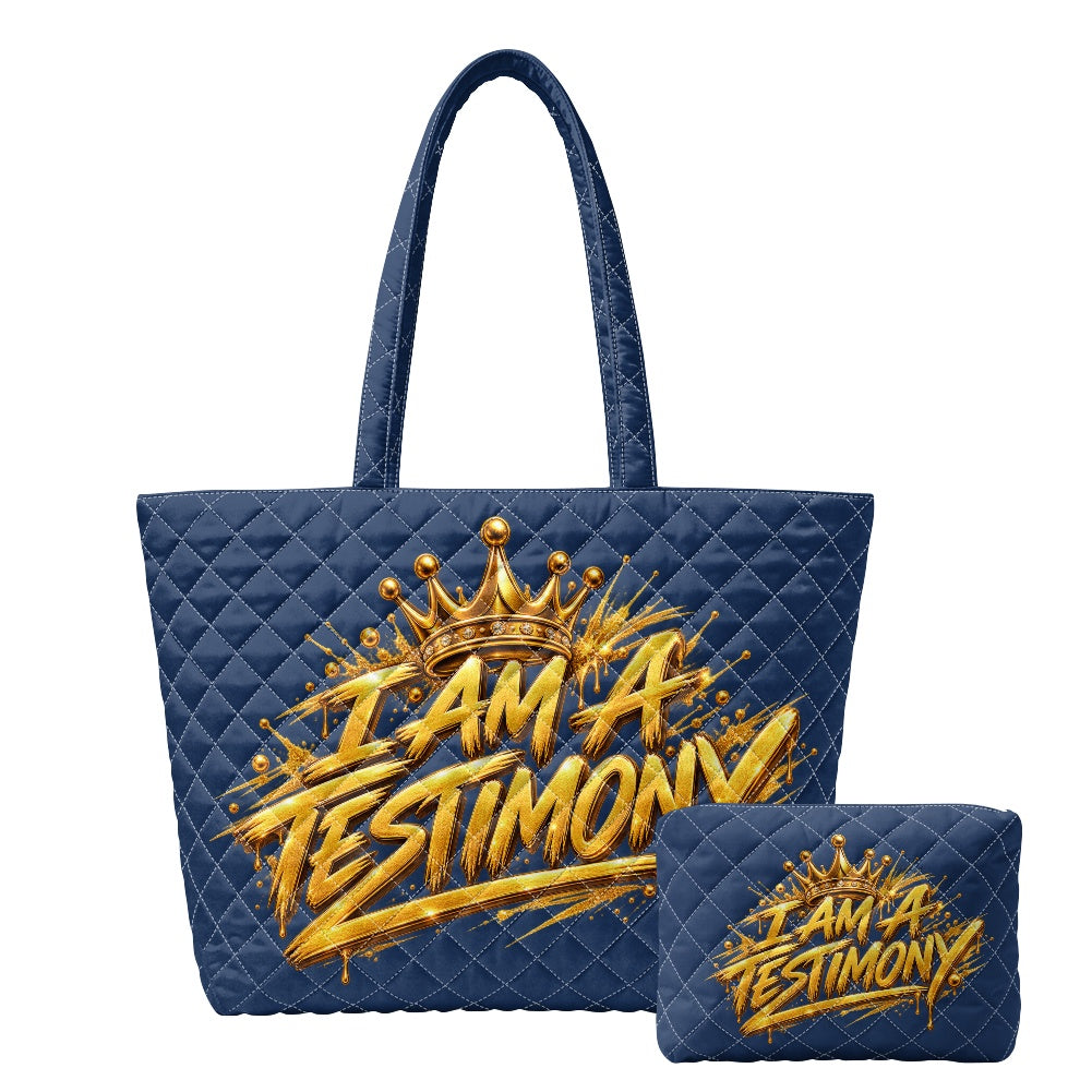 THE TESTIMONY CARRYALL™  Urban Lux Quilted Tote & Pouch Set