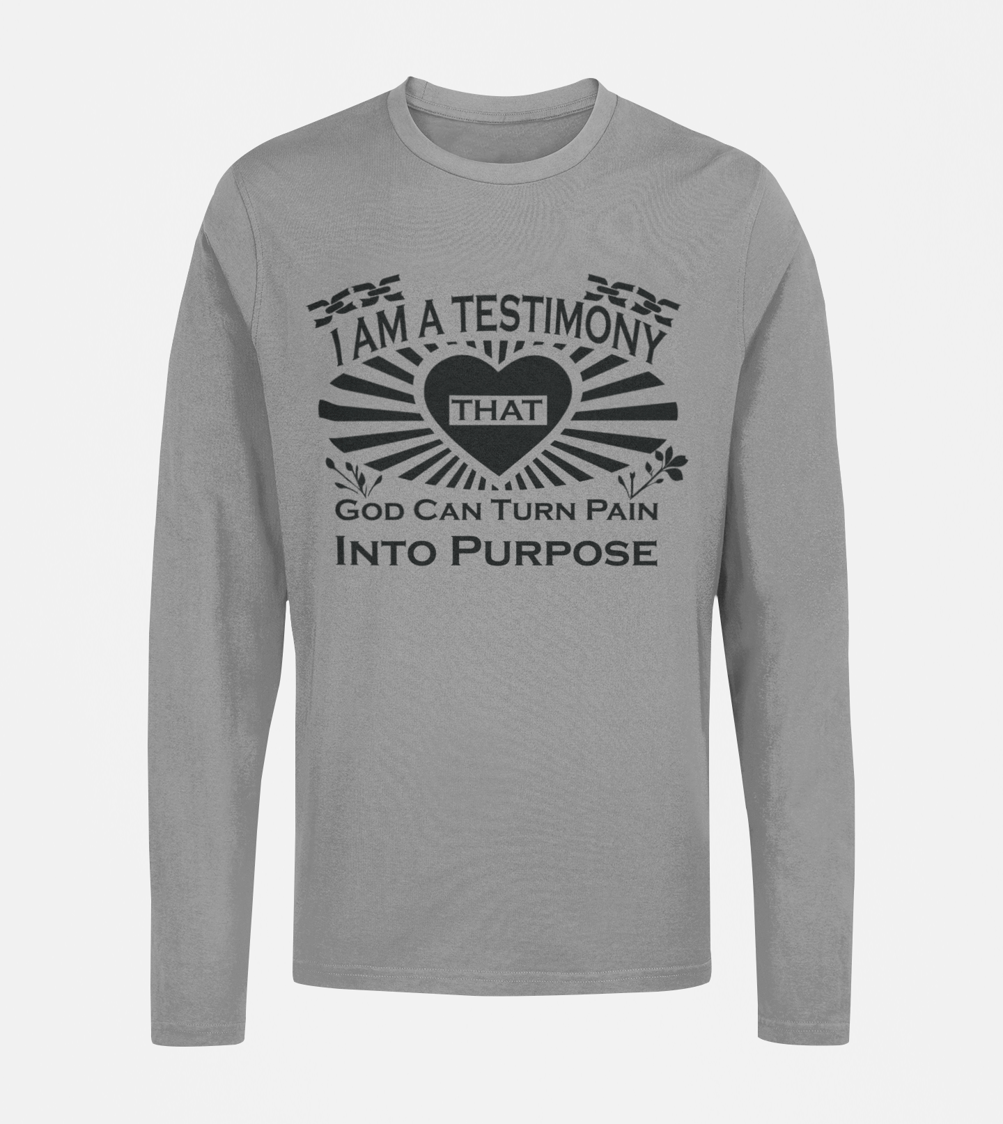 PAIN INTO PURPOSE LS TEE-GRAY