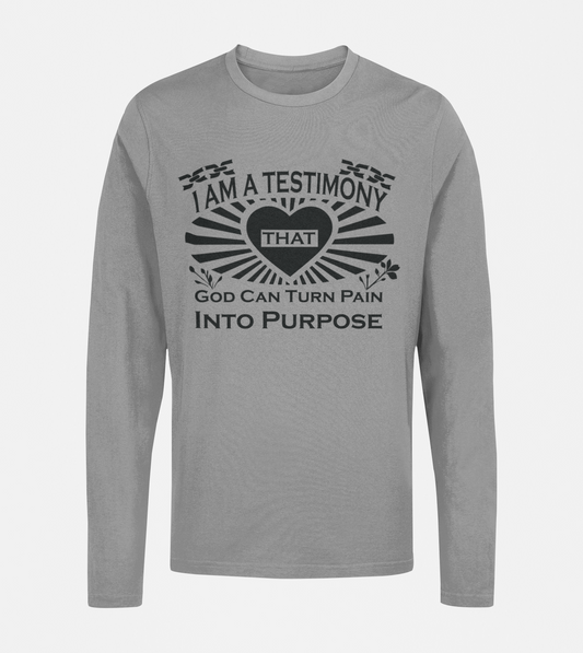PAIN INTO PURPOSE LS TEE-GRAY